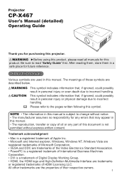 Hitachi CPX467 User Manual