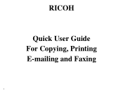 Ricoh Aficio MP C7501SP Quick Use Guide
