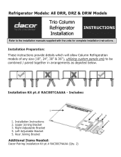 Dacor DRW24 Trio Column Installation Instruction Sheet