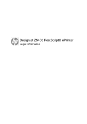 HP DesignJet Z5400 Legal information