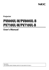 NEC NP-PV800UL-W1 User Manual English