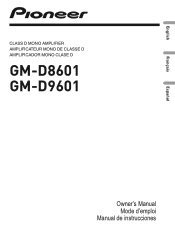 Pioneer GM-D8601 Owner's Manual