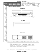 Sony SLV-D550P Dimensions Diagram