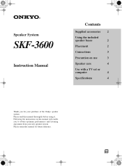 Onkyo SKF-3600 User Manual English