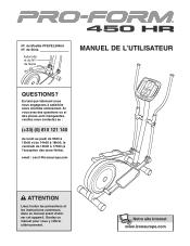 ProForm 450 Hr Elliptical French Manual