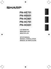 Sharp PN-HE751 PN-HC | PN-HE Series Setup Manual