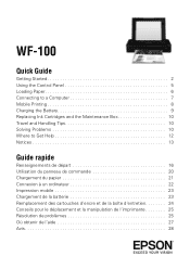 Epson WorkForce WF-100 Quick Guide and Warranty