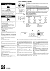 Maytag MED5630H Quick Reference Sheet