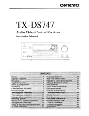 Onkyo TX-DS747 Owner Manual