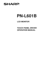 Sharp PN-L601B PN-L601B Touch Panel Driver Operation Manual