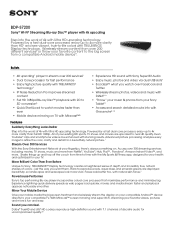 Sony BDP-S7200 Marketing Specifications