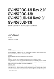 Gigabyte GV-N570UD-13I Manual