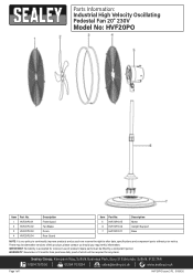 Sealey HVF20PO Parts Diagram