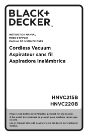 Black & Decker HNVC220BCZ01 Instruction Manual