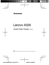 Lenovo A328 (English) Quick Start Guide - Lenovo A328 Smartphone