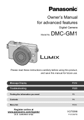 Panasonic DMC-GM1KD DMC-GM1KS Advanced Features Manuals (English)