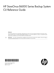 HP StoreOnce B6000 HP B6000 StoreOnce Backup System CLI Reference Guide