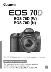 Canon EOS 70D Basic User Manual