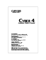 Clifford Cyber 4 Owners Guide