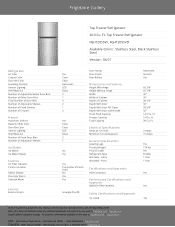 Frigidaire FGHT2055VF Product Specifications Sheet
