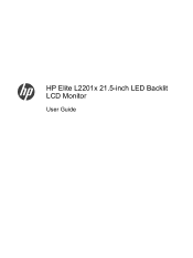 HP Elite L2201x Elite L2201x 21.5-inch LED Backlit LCD Monitor User Guide