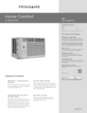 Frigidaire FFRE0533S1 Product Specifications Sheet