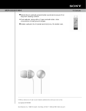 Sony MDR-EX33LP Marketing Specifications (White)