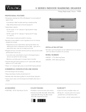 Viking VWD530 Two-Page Specifications Sheet