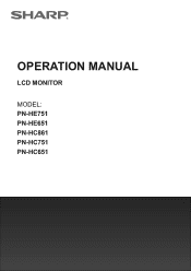 Sharp PN-HC651 Operation Manual