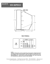 Sony KV-32FS12 Dimensions Diagrams