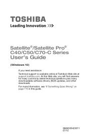 Toshiba C50-CBT2N01 Satellite/Satellite Pro C40/C50/C70-C Series Windows 10 Users Guide