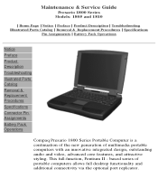 HP Presario 1800 Presario Selct 1800 Series Maintenance and Service Guide