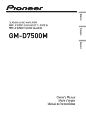 Pioneer GM-D7500M Owner's Manual
