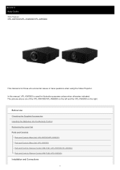 Sony VPL-XW5000ES Help Guide