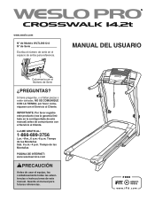 Weslo Pro Crosswalk 14.2t Treadmill Ussp Manual