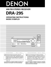 Denon DRA 295 Owners Manual