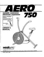Weslo Wl40210aero 750 English Manual