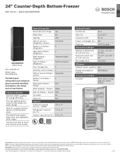 Bosch B10CB81NVB Product Spec Sheet