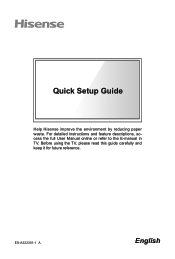 Hisense 40A4GV Quick Start Guide