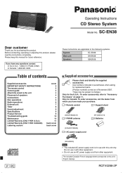 Panasonic SAEN38 Cd Stereo System