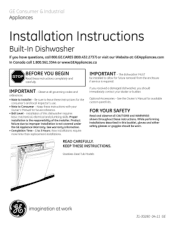 GE CDWT9 Installation Instructions