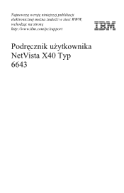 Lenovo NetVista X40 User Guide for NetVista 6643 systems (Polish)