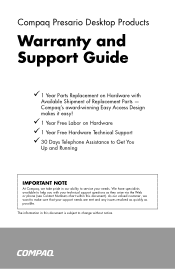 HP Presario 6200 Warranty and Support Guide