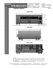 Sony STR-DE675 Dimensions Diagram