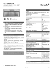 Thermador VCIN48GWS Product Spec Sheet
