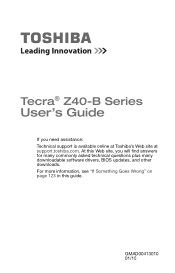 Toshiba Tecra Z40T-B1420W10 Tecra  Z40-B Series Windows 8.1 User's Guide
