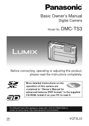 Panasonic DMC-TS3R Owners Manual