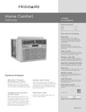 Frigidaire FFRE1233S1 Product Specifications Sheet