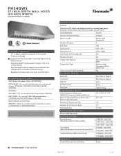 Thermador PH54GWS Product Spec Sheet