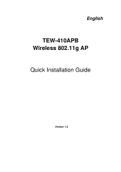 TRENDnet TEW-410APB Quick Installation Guide